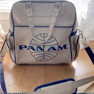 Pan Am carry on bag 70s Vintage white travel flight attendant